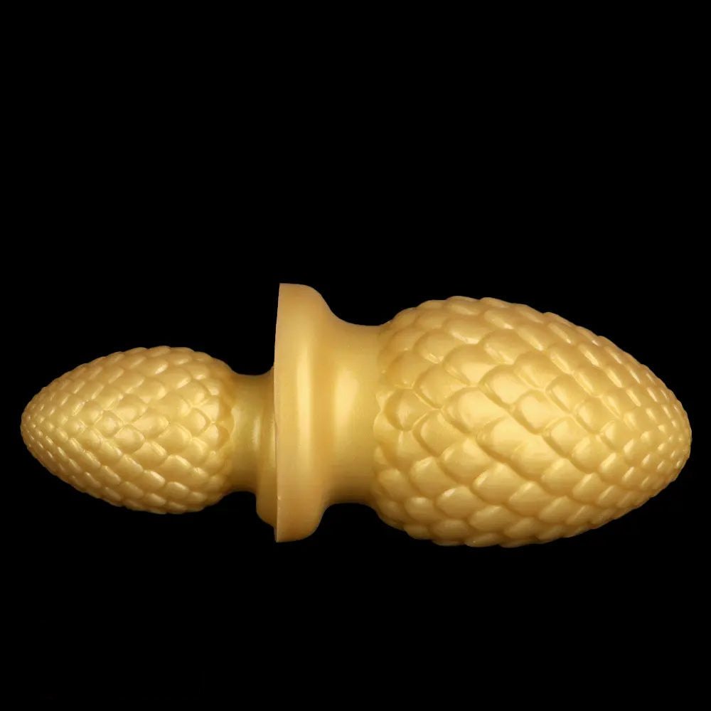 Gold textured silicone butt plug, photo 15