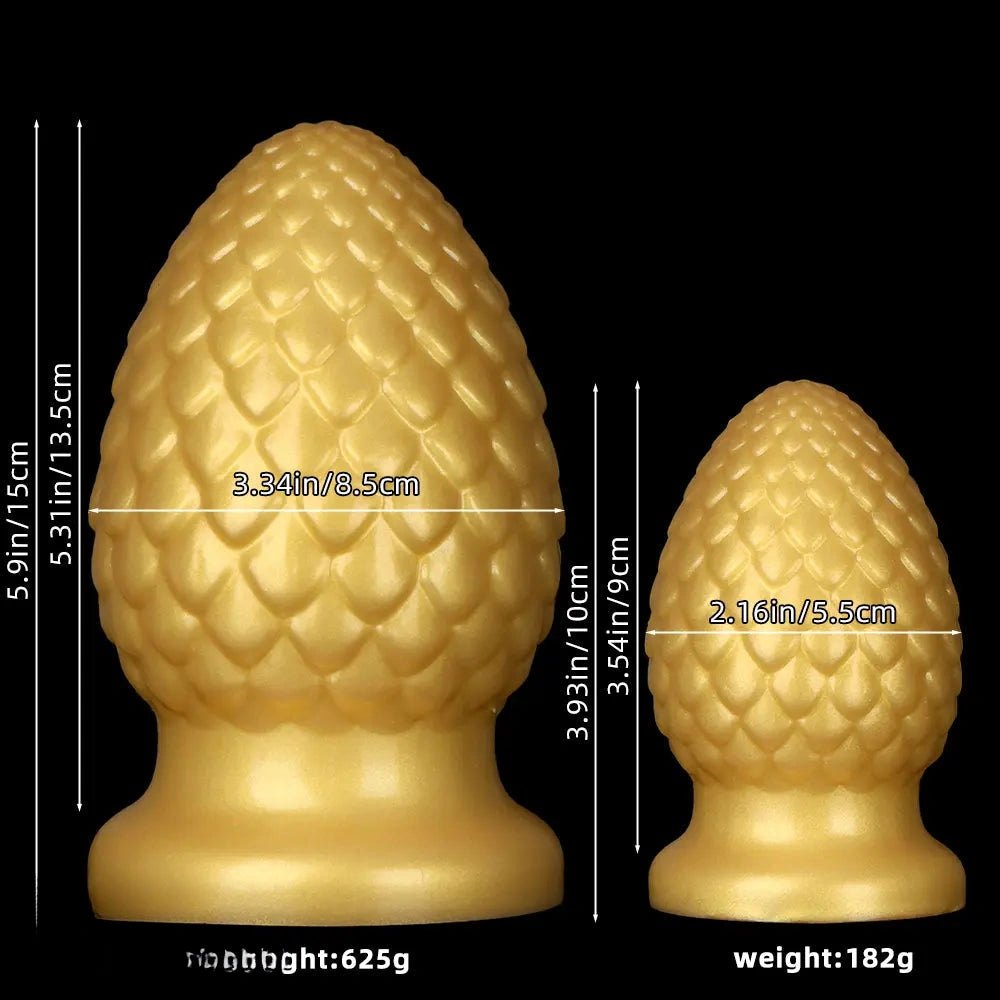 Gold textured silicone butt plug, photo 8