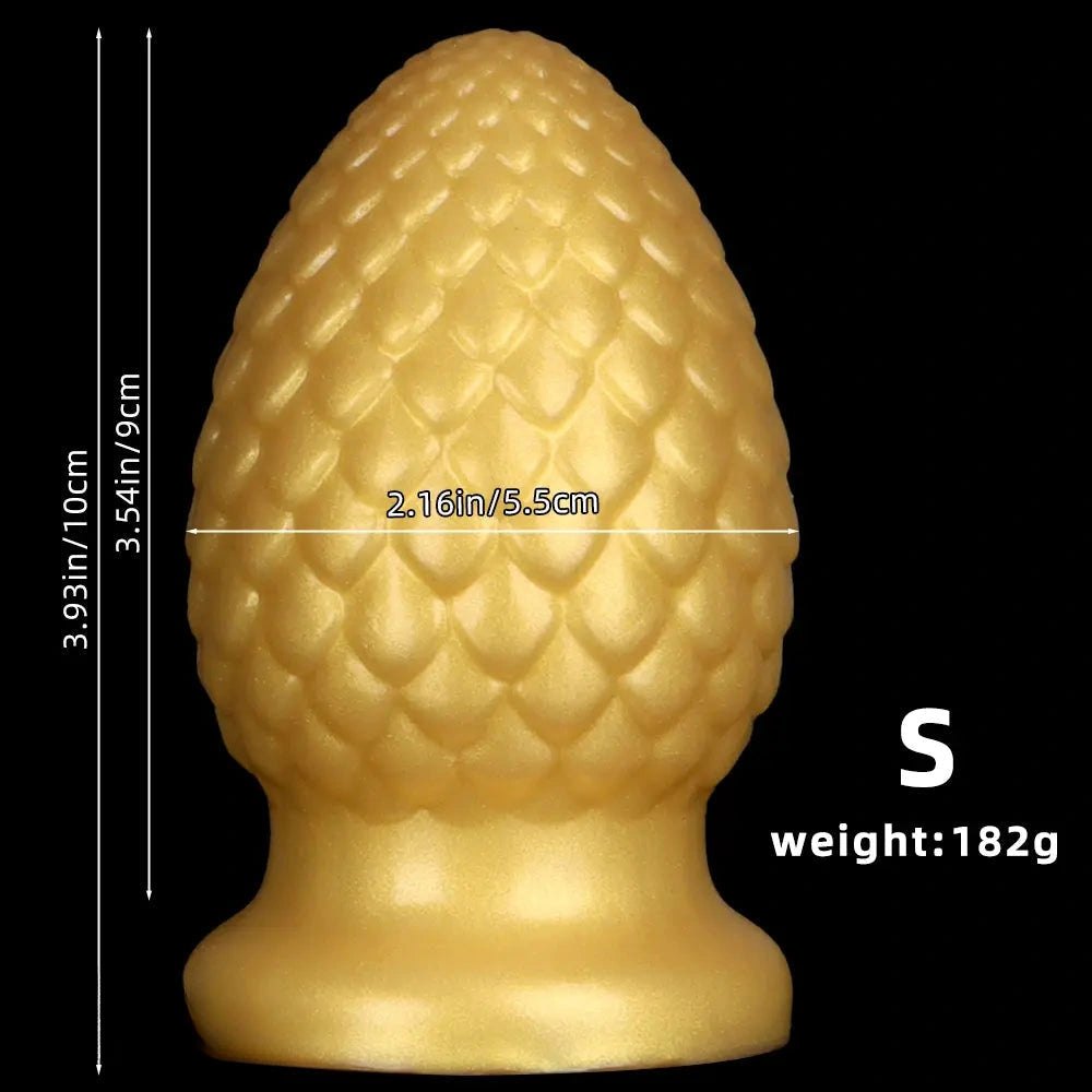 Gold textured silicone butt plug, photo 9