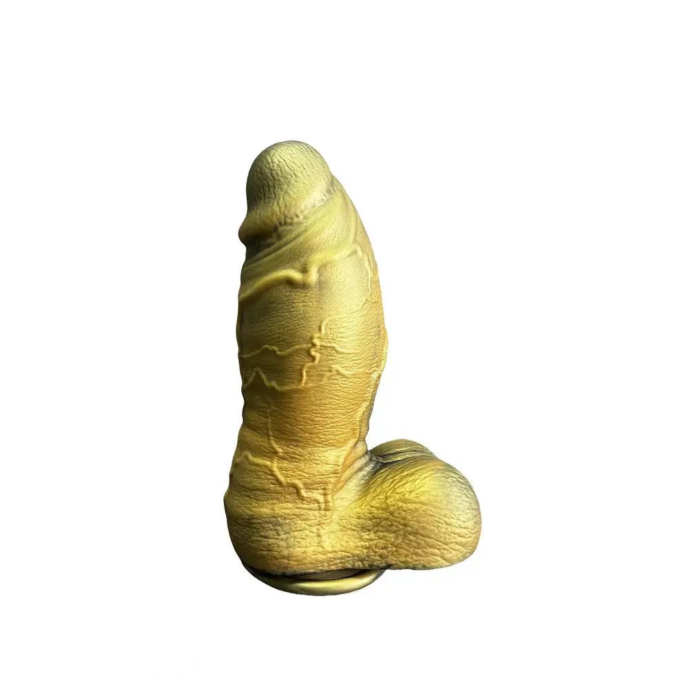 Gold realistic thick silicone dildo, photo 1