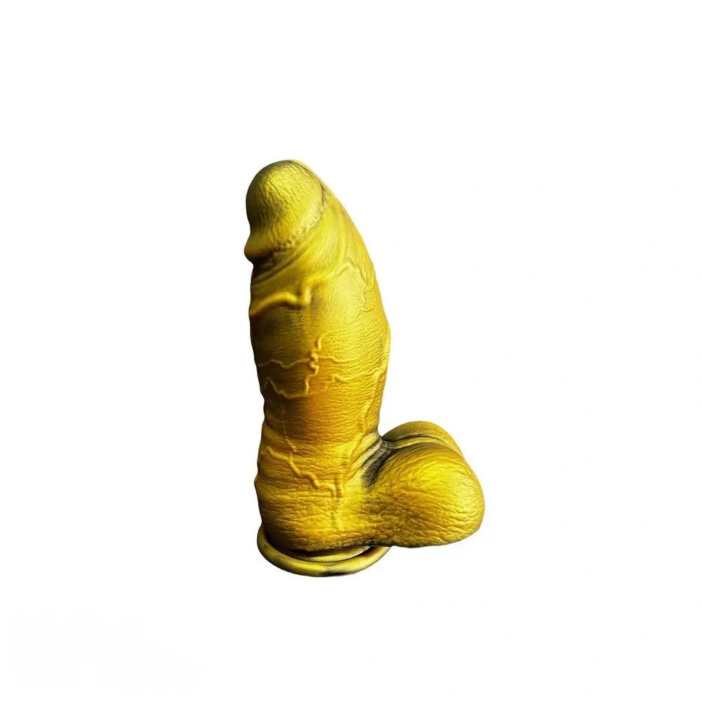 Gold realistic thick silicone dildo, photo 2