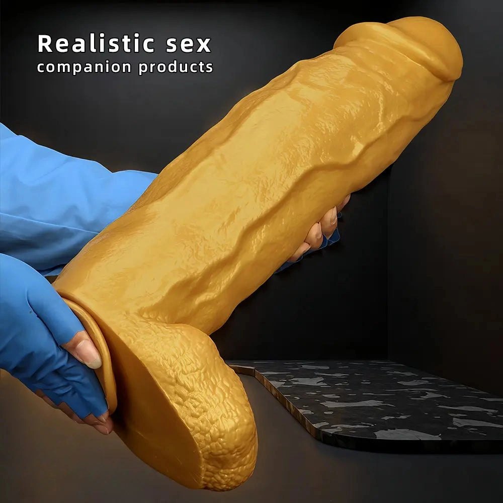 Gold silicone dildo, photo 4