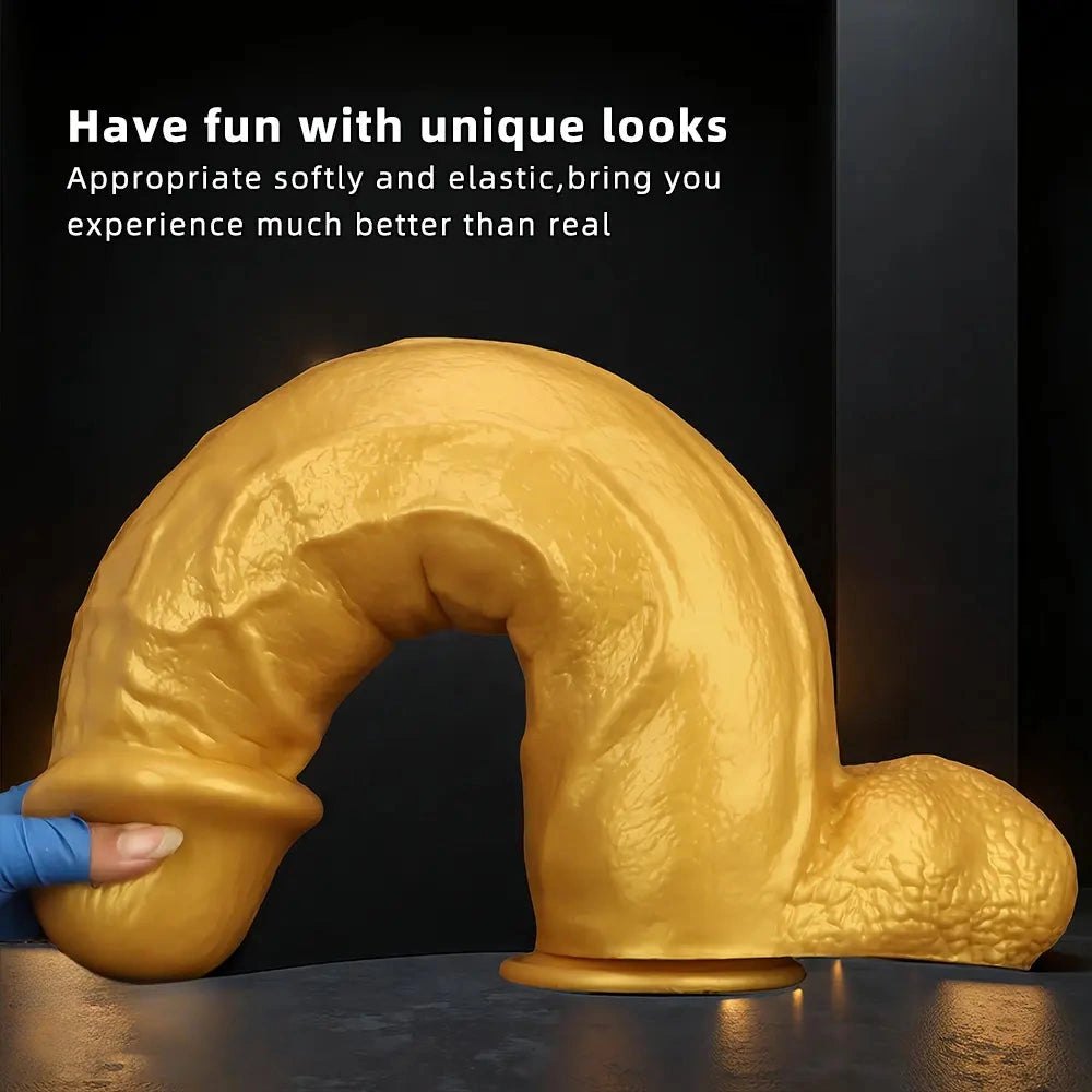 Gold silicone dildo, photo 5