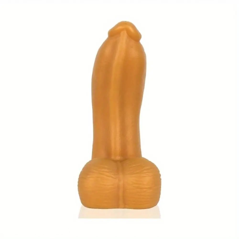 Gold thick silicone dildo, photo 2