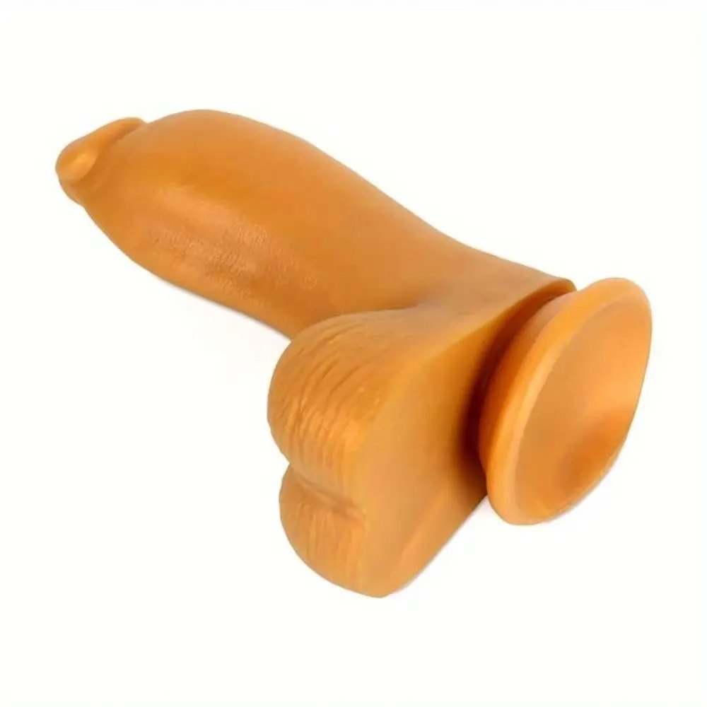 Gold thick silicone dildo, photo 3