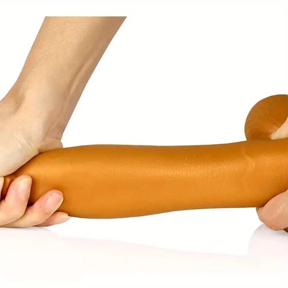 Gold thick silicone dildo, photo 4