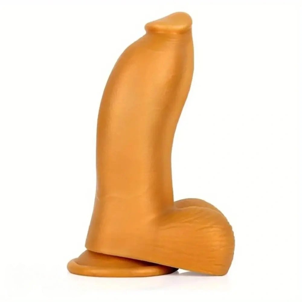 Gold thick silicone dildo, photo 6