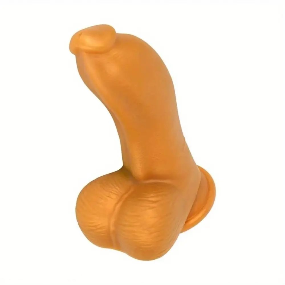 Gold thick silicone dildo, photo 8
