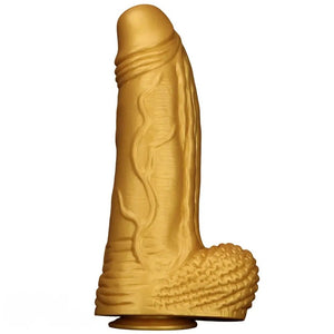 Gold silicone realistic dildo, photo 1