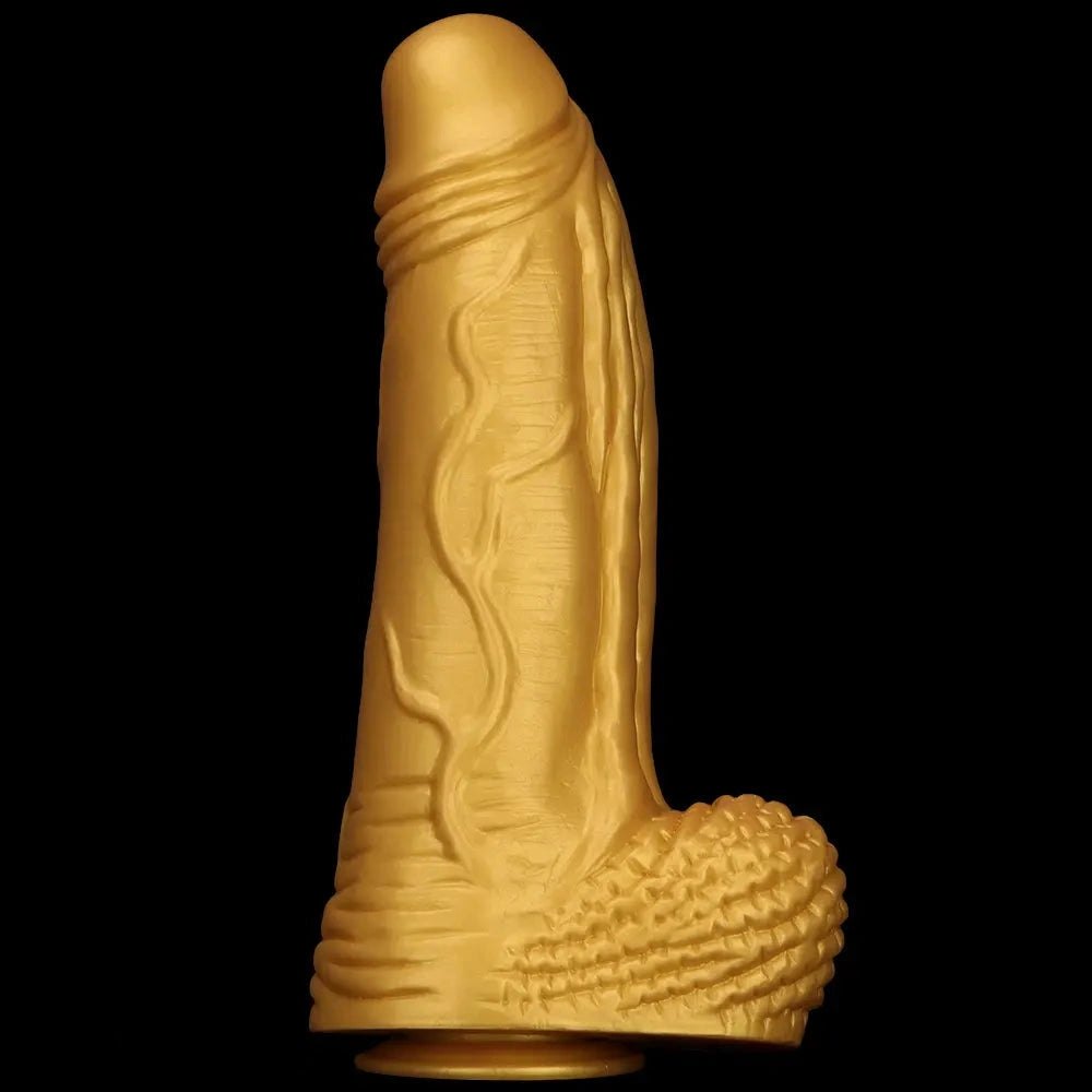 Gold silicone realistic dildo, photo 14