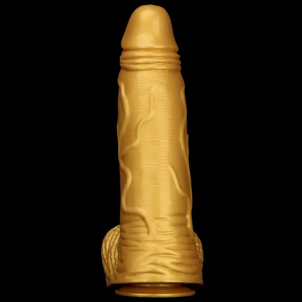 Gold silicone realistic dildo, photo 2