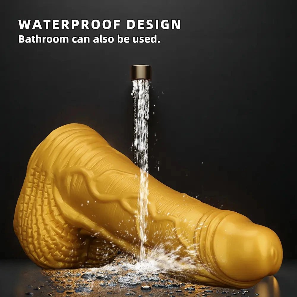 Gold silicone realistic dildo, photo 8