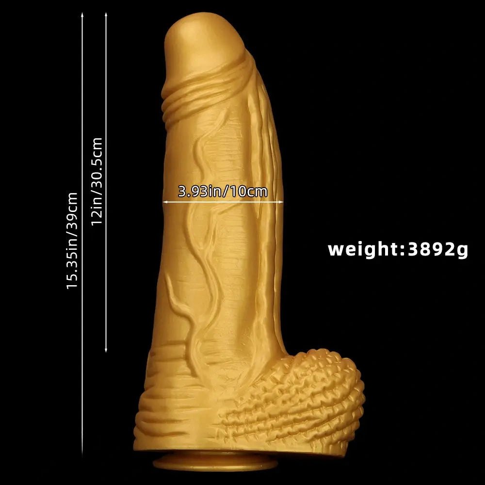 Gold silicone realistic dildo, photo 9