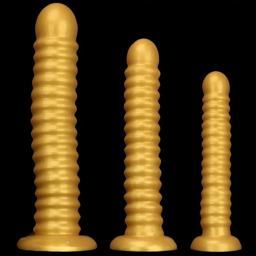 Gold threaded large dildo, photo 1