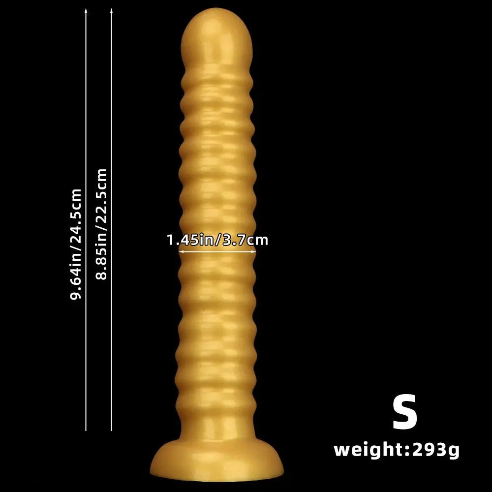 Gold threaded large dildo, photo 11