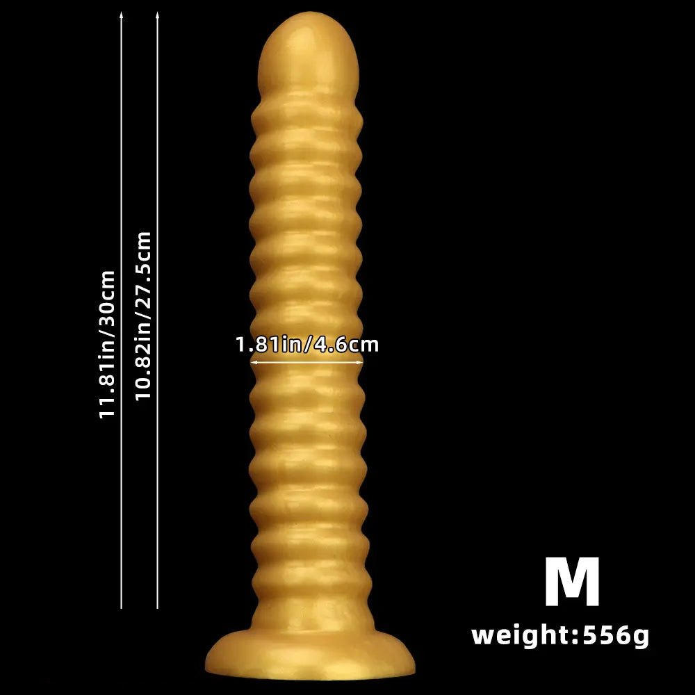Gold threaded large dildo, photo 12