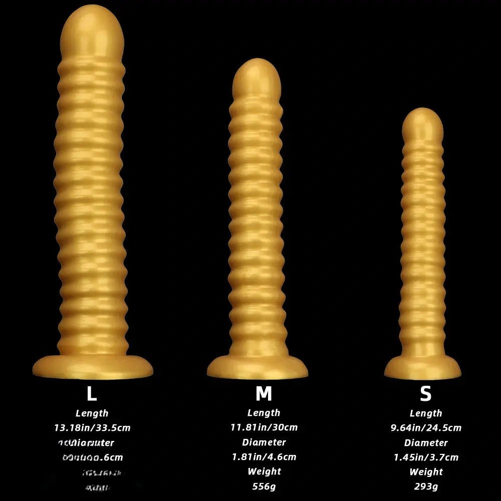 Gold threaded large dildo, photo 13