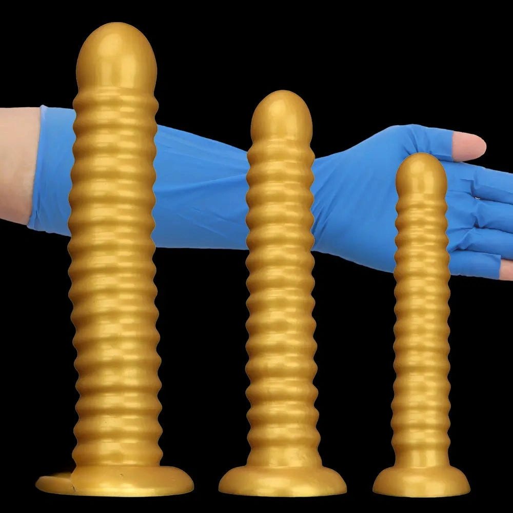Gold threaded large dildo, photo 14