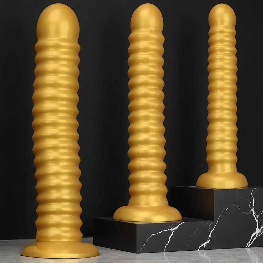 Gold threaded large dildo, photo 3