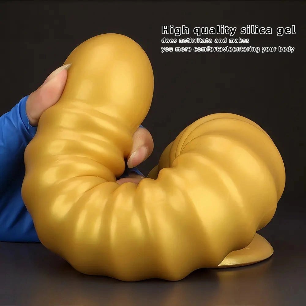 Gold threaded large dildo, photo 4