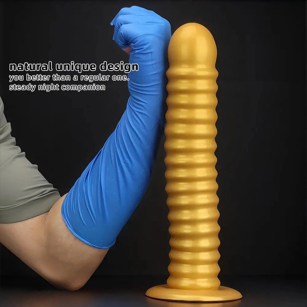 Gold threaded large dildo, photo 5