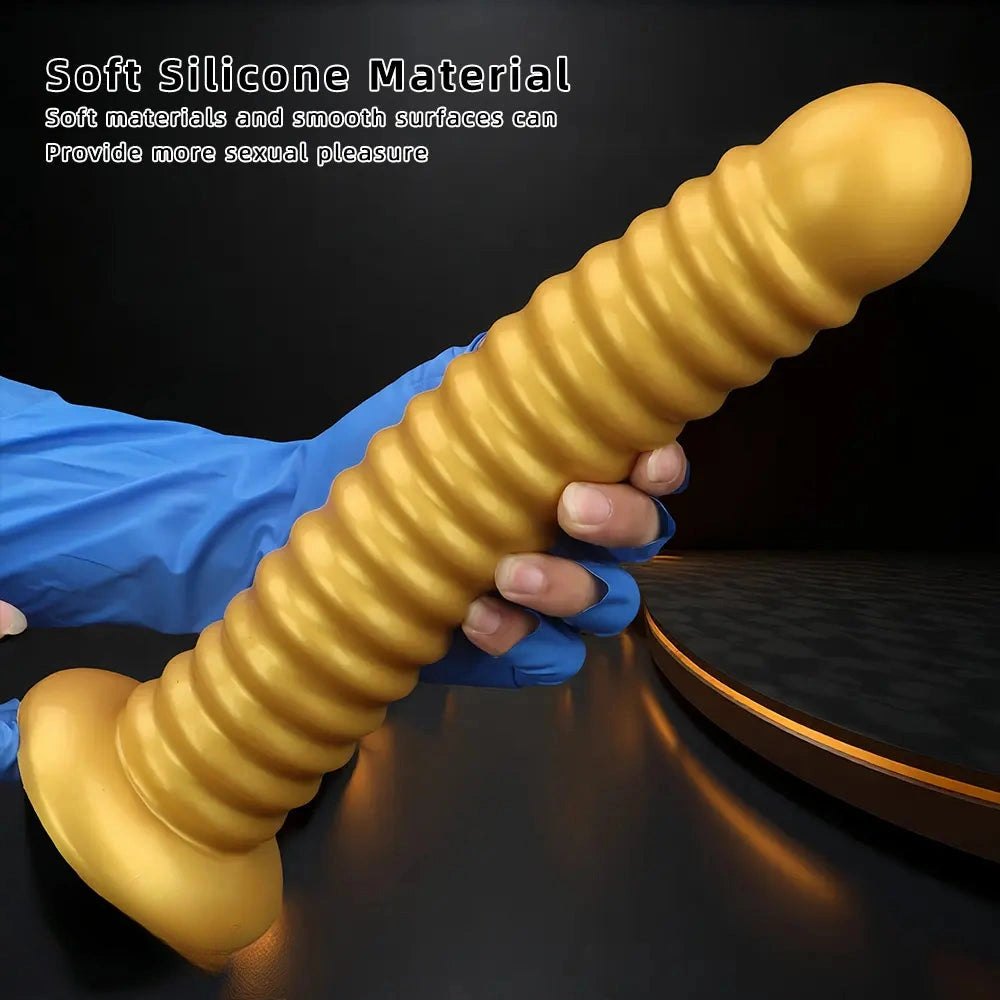 Gold threaded large dildo, photo 8