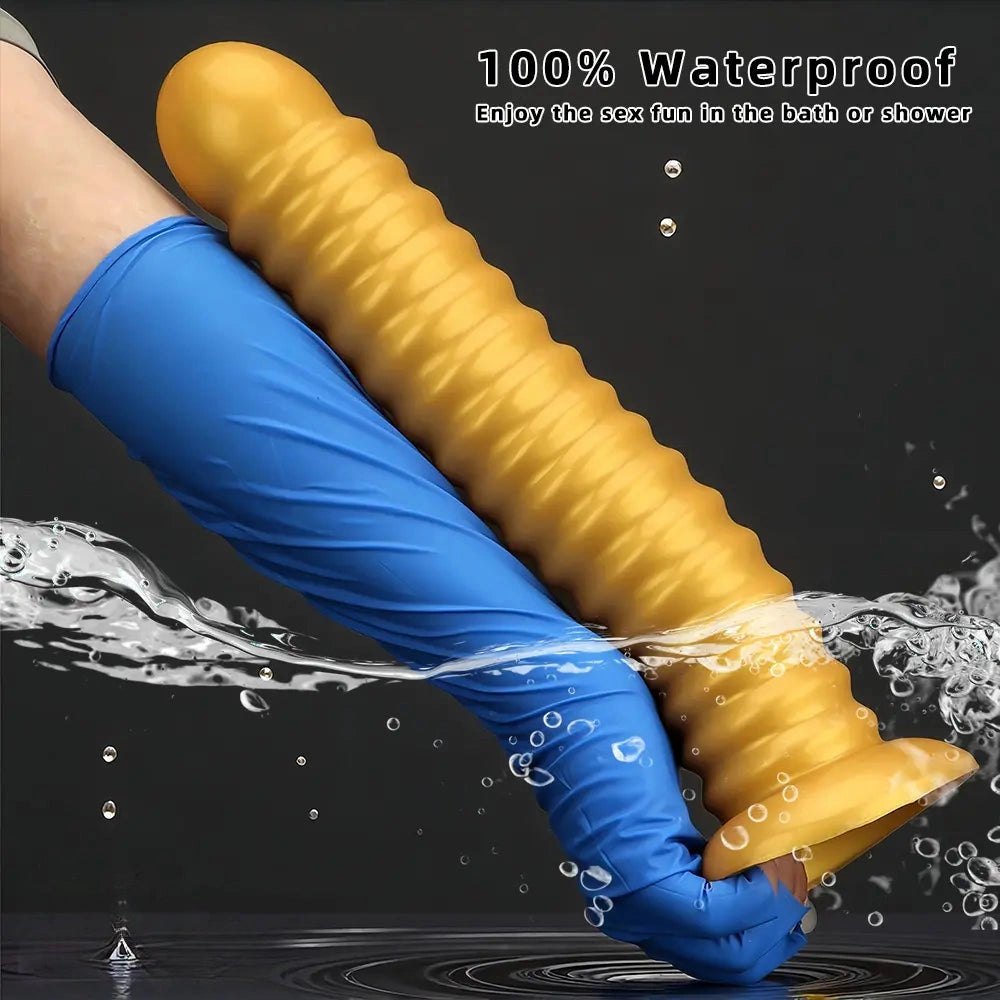 Gold threaded large dildo, photo 9