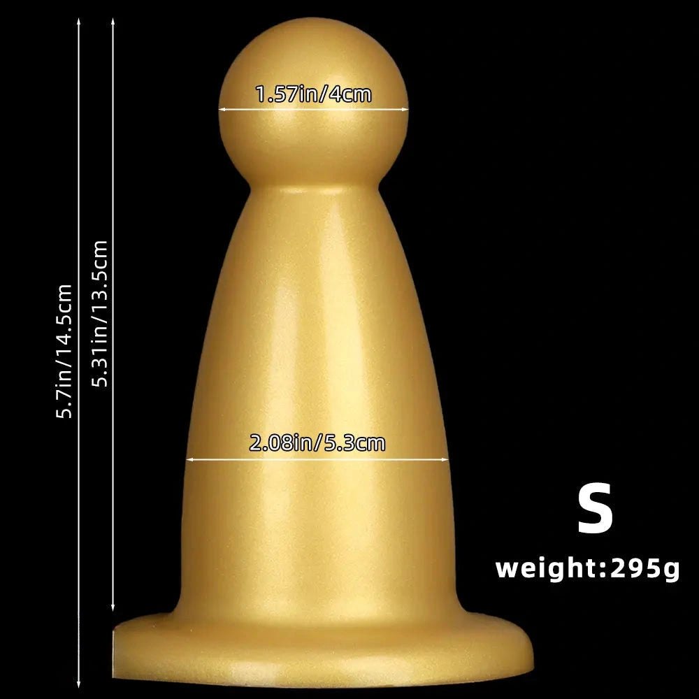 Gold ball-top silicone butt plug, photo 10