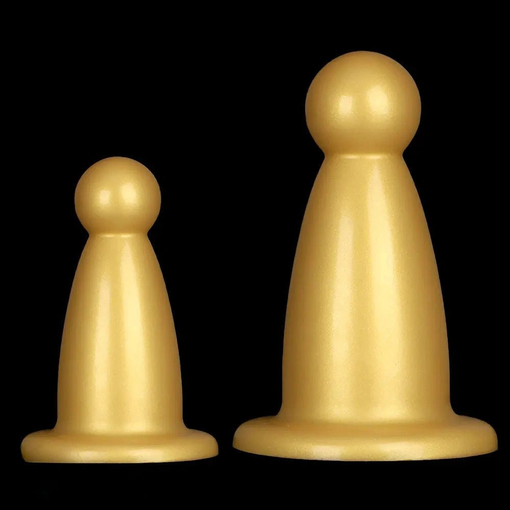 Gold ball-top silicone butt plug, photo 2