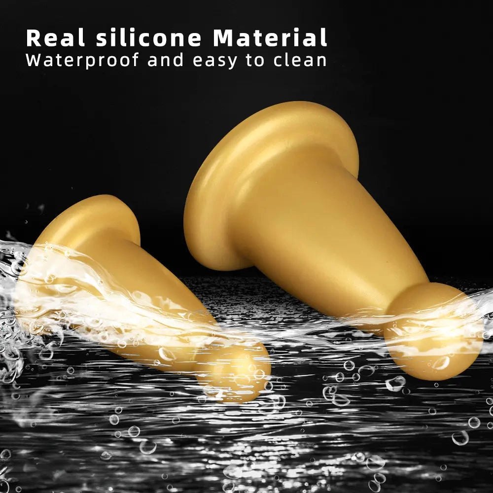 Gold ball-top silicone butt plug, photo 8