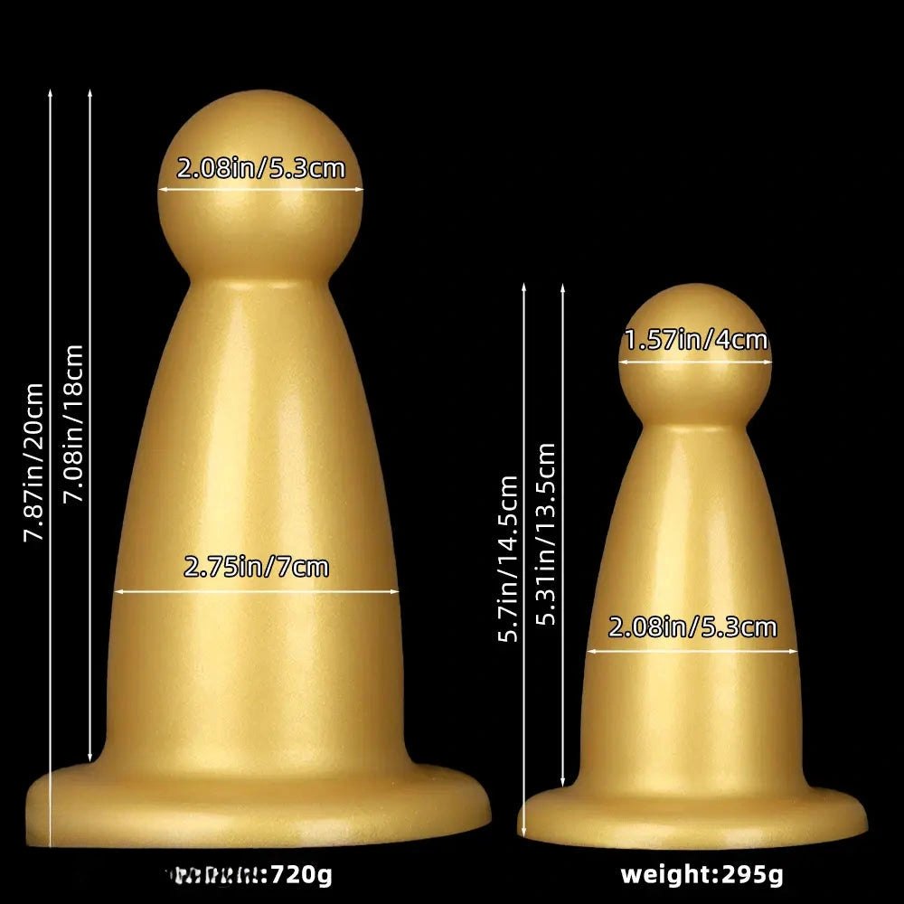 Gold ball-top silicone butt plug, photo 9