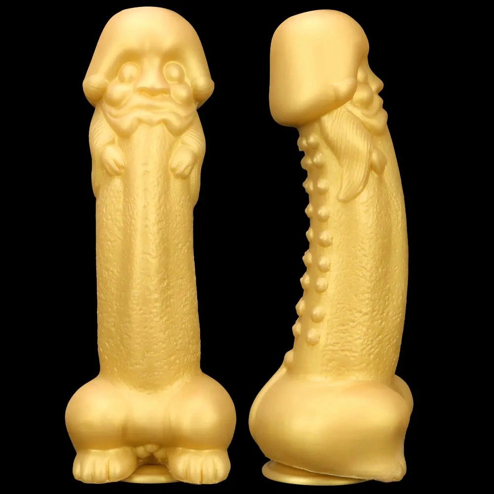 Gold bearded fantasy creature silicone dildo, photo 1