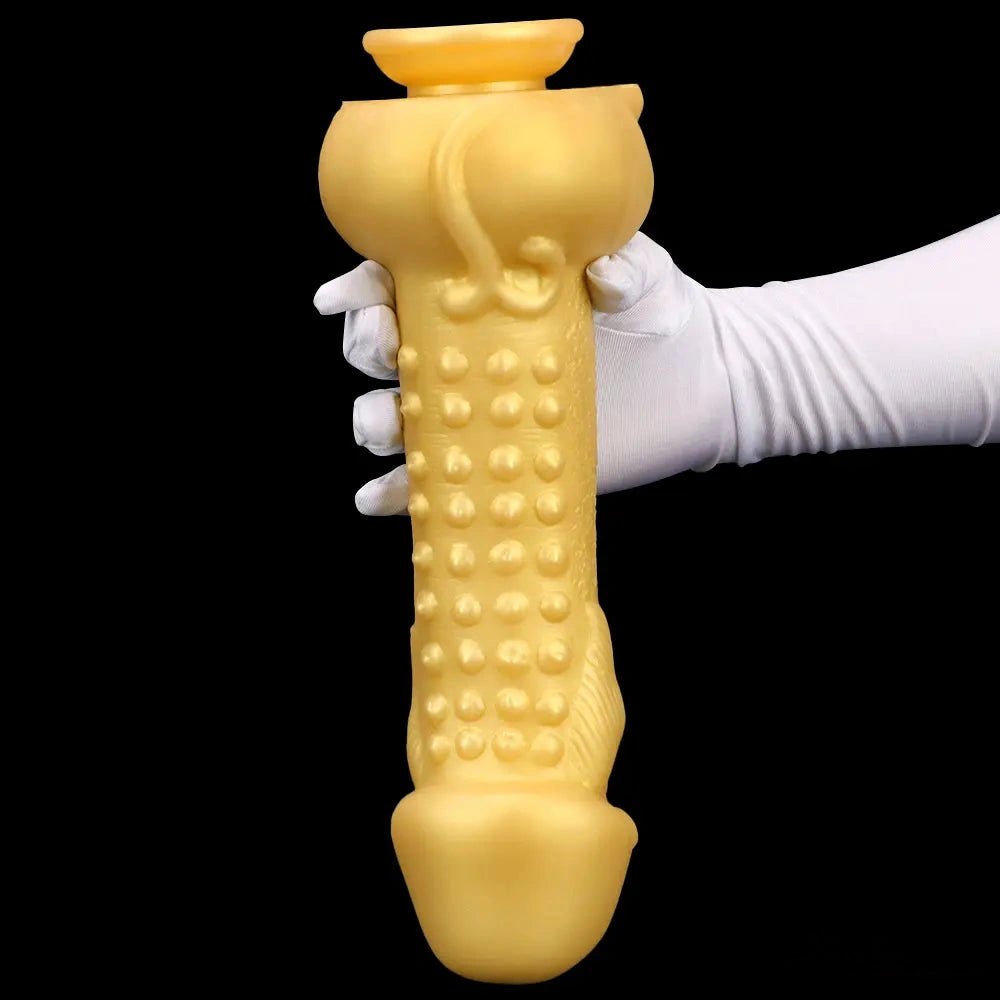 Gold bearded fantasy creature silicone dildo, photo 10
