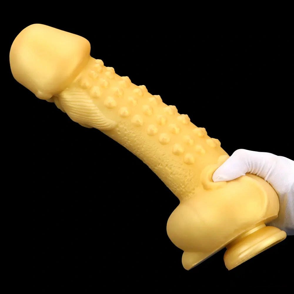Gold bearded fantasy creature silicone dildo, photo 11