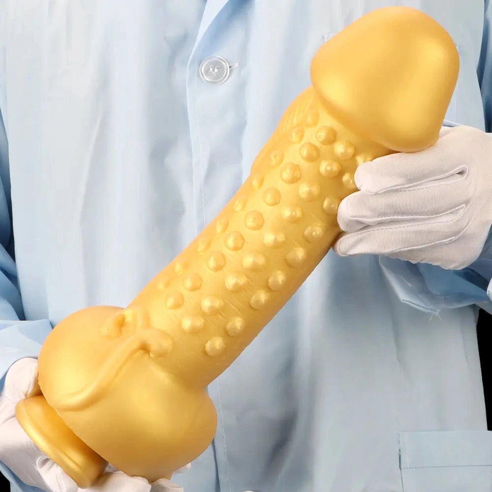Gold bearded fantasy creature silicone dildo, photo 13