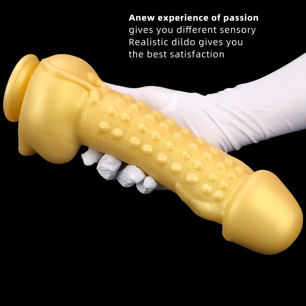 Gold bearded fantasy creature silicone dildo, photo 6
