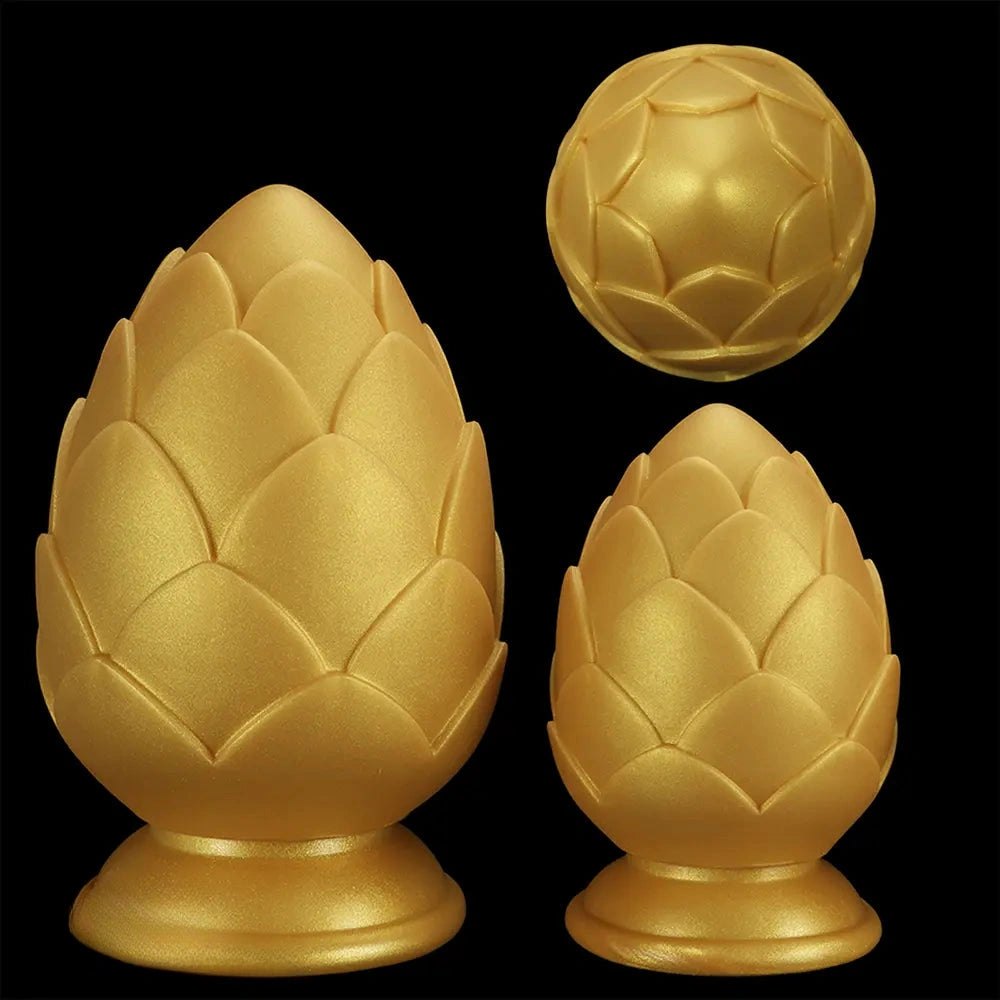 Gold textured silicone anal plug, photo 10
