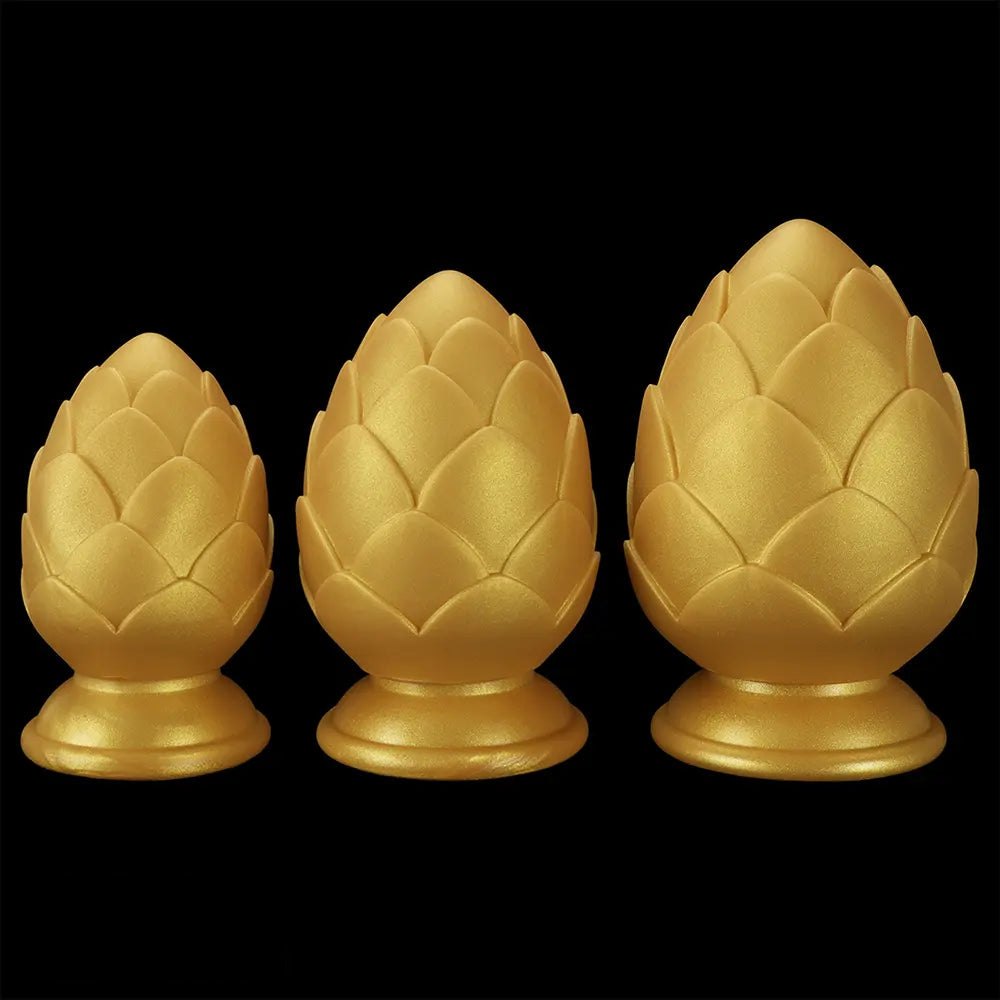 Gold textured silicone anal plug, photo 11