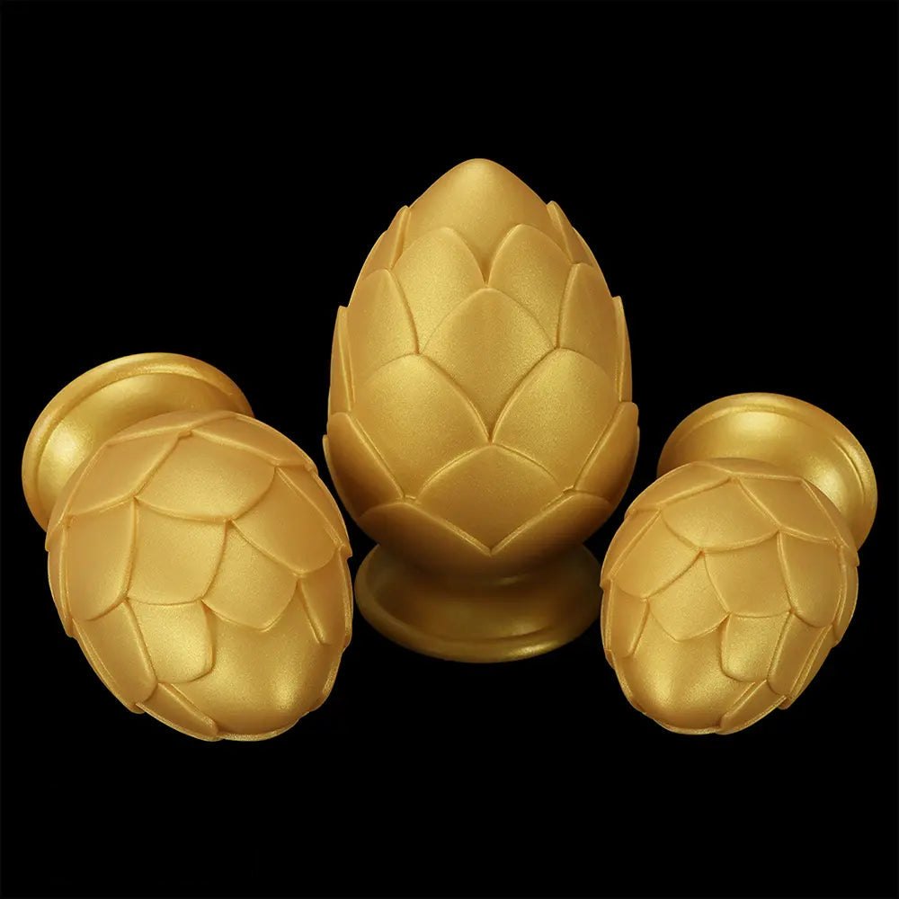Gold textured silicone anal plug, photo 13