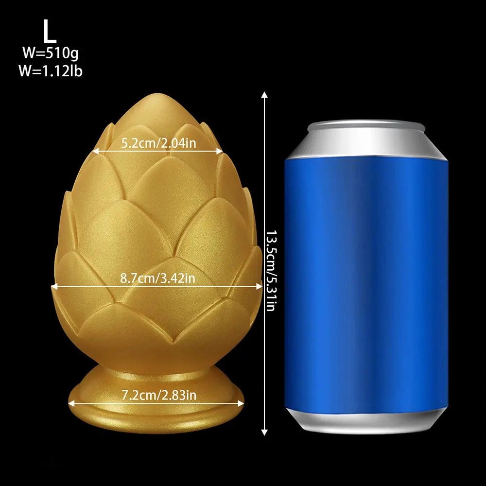 Gold textured silicone anal plug, photo 16