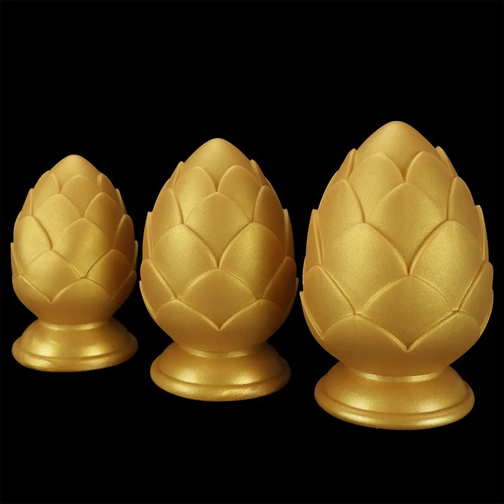 Gold textured silicone anal plug, photo 2