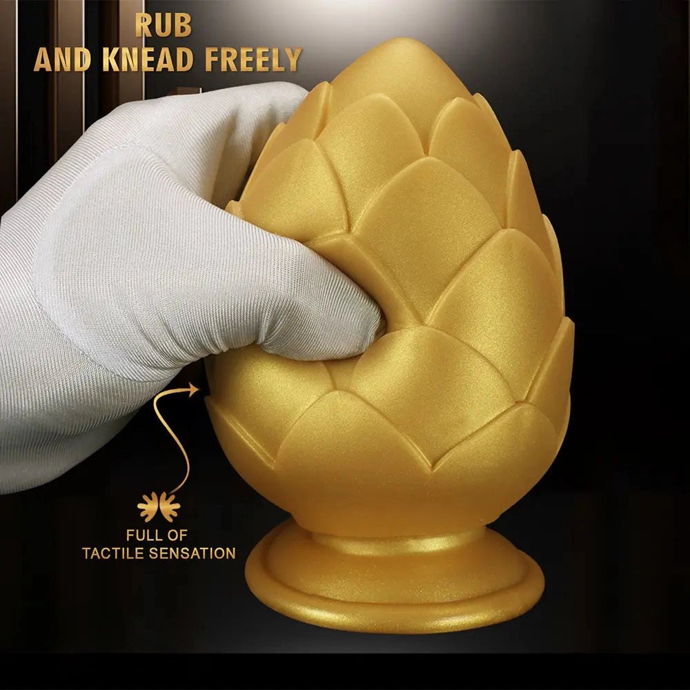 Gold textured silicone anal plug, photo 7