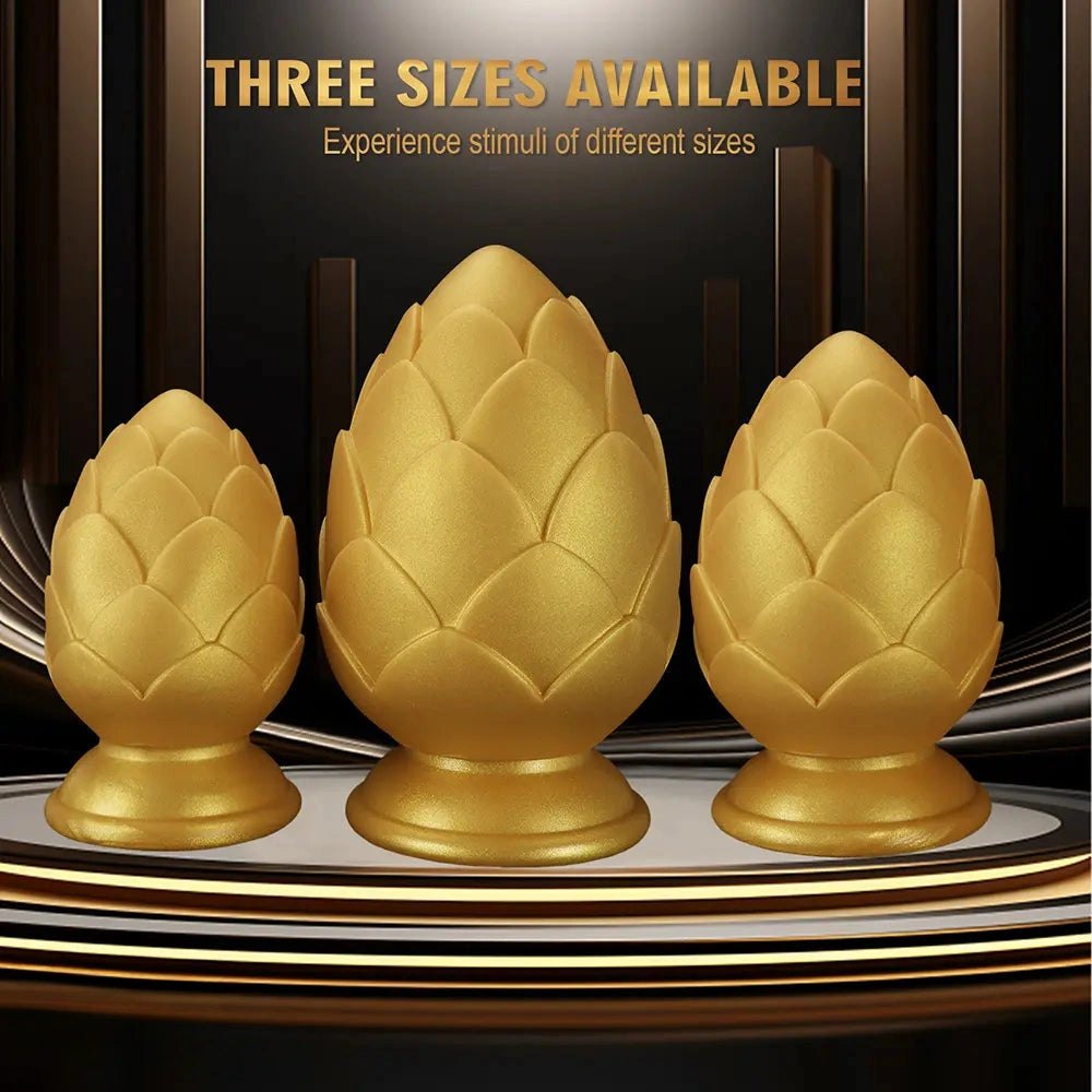 Gold textured silicone anal plug, photo 9