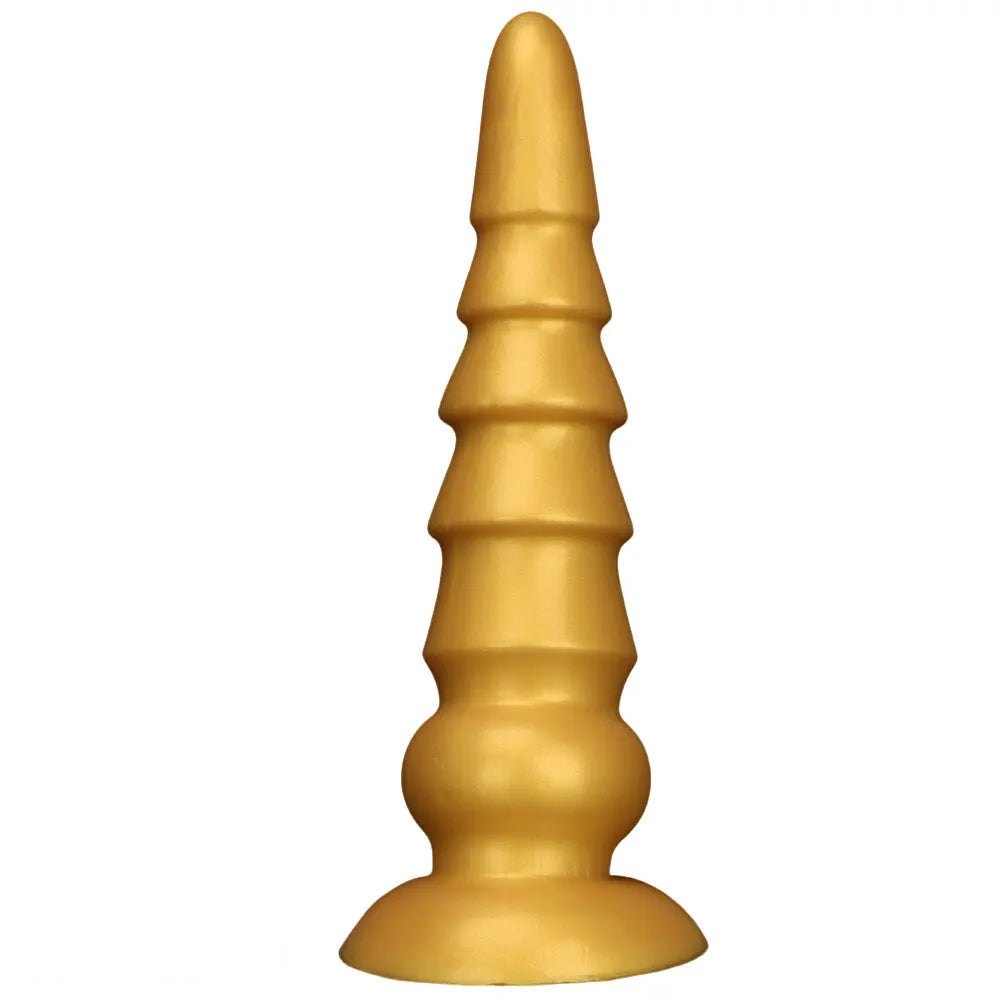 Gold graduated silicone anal plug, photo 2