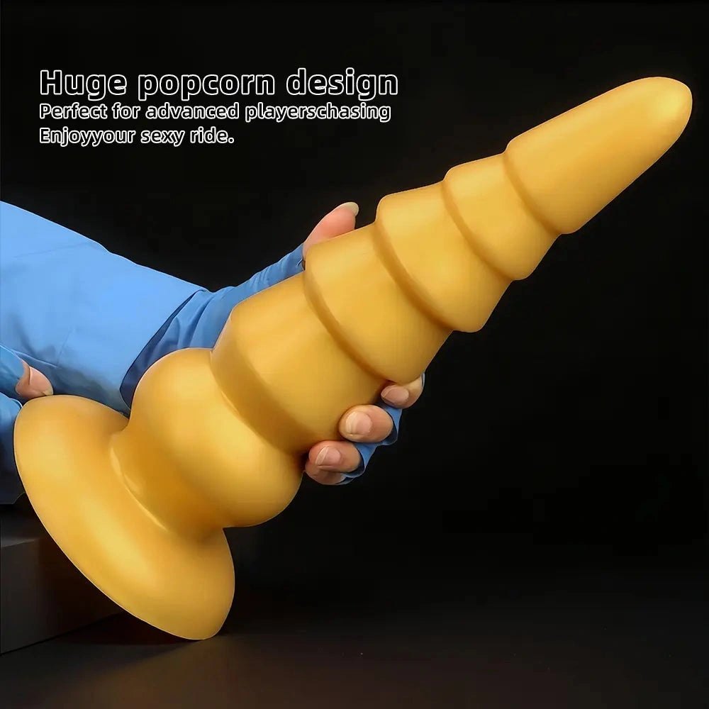 Gold graduated silicone anal plug, photo 7