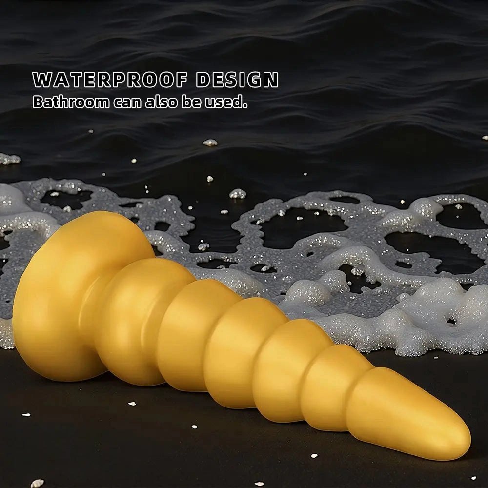 Gold graduated silicone anal plug, photo 8