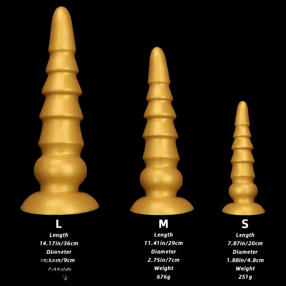 Gold graduated silicone anal plug, photo 9