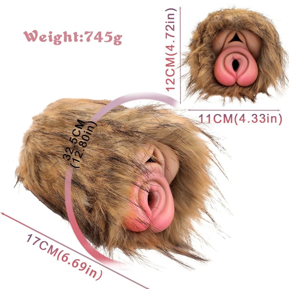 Golden mane dual entry furry male masturbator, photo 11