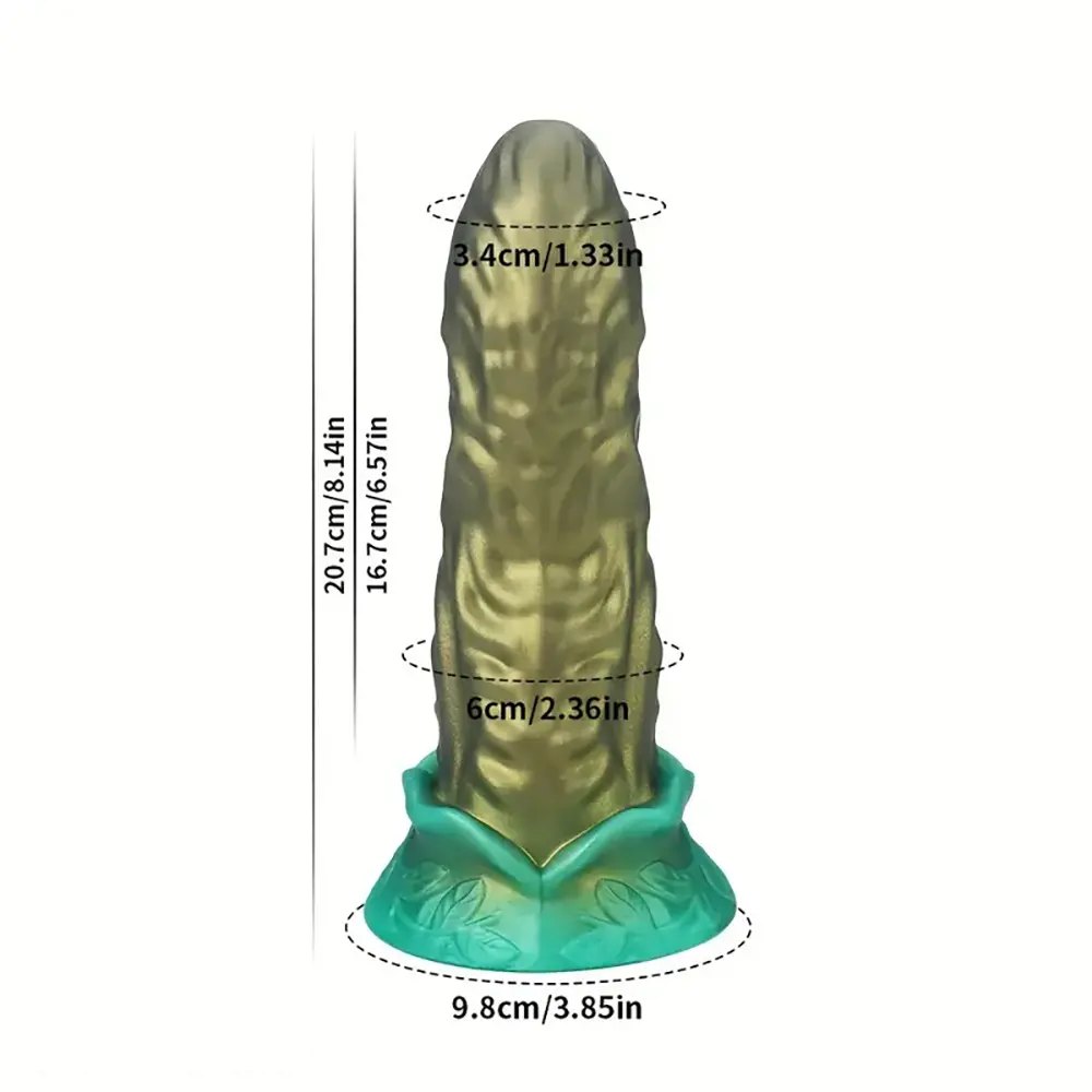Golden monster face fantasy dildo, photo 3