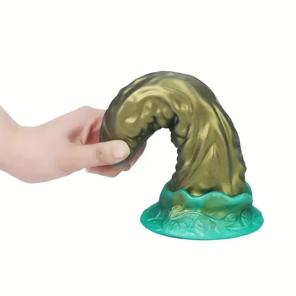 Golden monster face fantasy dildo, photo 8
